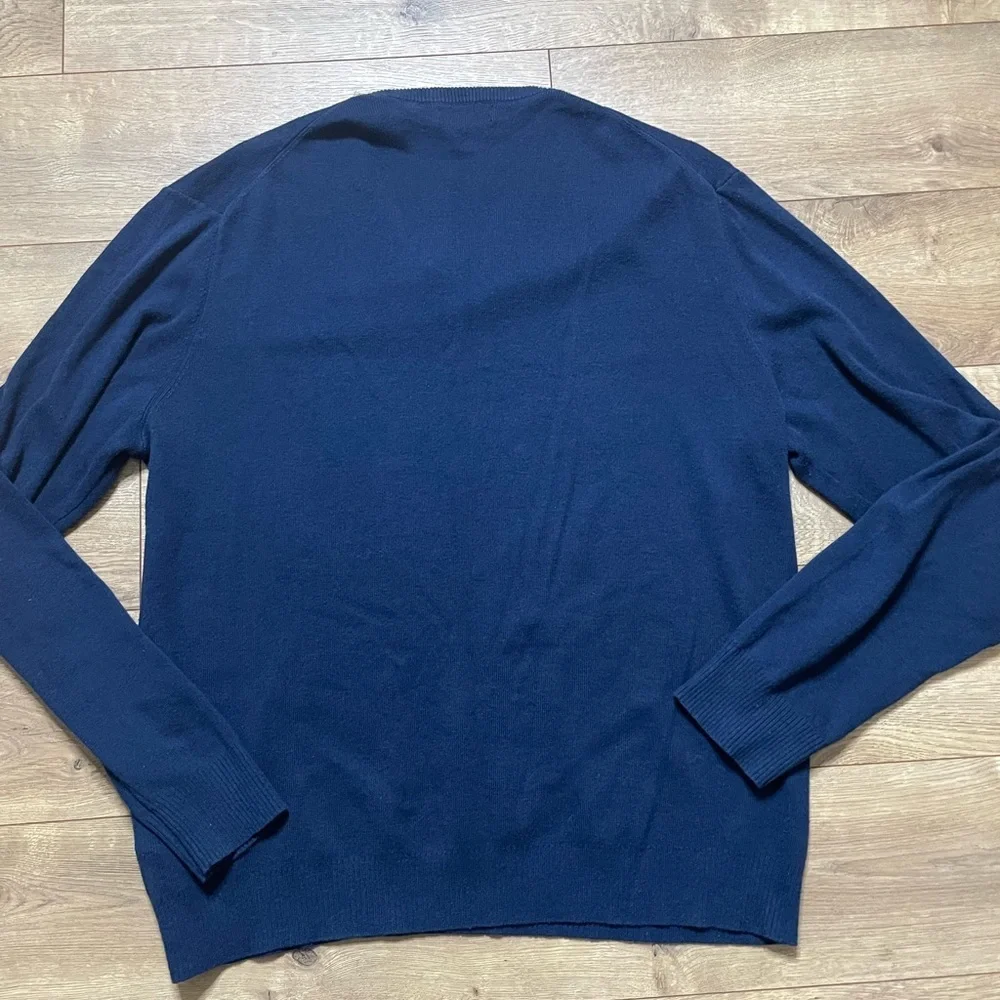 Calvin Klein Men's Ribbed V-Neck Sweater (Navy / Size L)